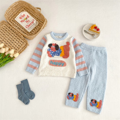 Softest Homemade Knit Pajama Set - Custom-Dyed Fade & Pill Resistant Yarn - Stretchable Comfort Fit - Cozy Warm Sleepwear for Women & Girls