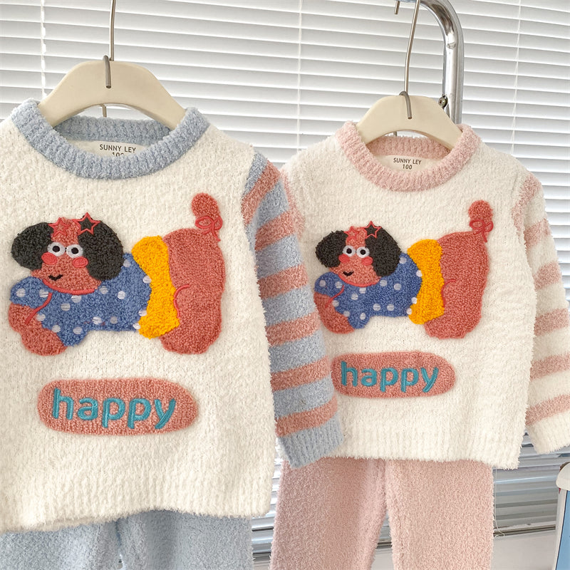 Softest Homemade Knit Pajama Set - Custom-Dyed Fade & Pill Resistant Yarn - Stretchable Comfort Fit - Cozy Warm Sleepwear for Women & Girls