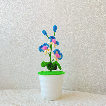 Piante di orchidea farfalla a crochet fatta a mano - Finto fiore realistico - Decorazione unica per la casa - Appassionati di piante - Artigianale - Phalaenopsis - Fiore singolo