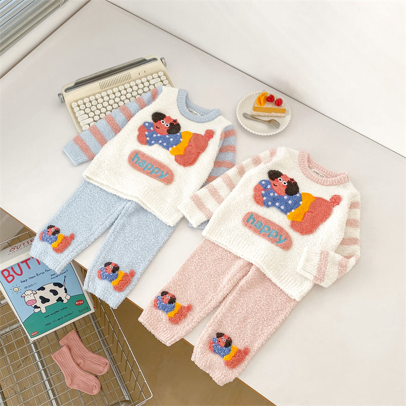 Softest Homemade Knit Pajama Set - Custom-Dyed Fade & Pill Resistant Yarn - Stretchable Comfort Fit - Cozy Warm Sleepwear for Women & Girls