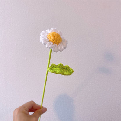Handmade Crochet Flower Cherished Moments Bouquet - Sunflower, Forget-Me-Not, Tulip, Daisy, Carnation, Money Leaf - Allergy-Friendly, Perfect for Weddings, Birthdays, Anniversaries, Home Decor