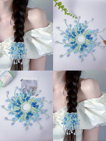 Fermacapelli a Fiore di Glicine all'Uncinetto Fatti a Mano – Elastici Morbidi e Ipoallergenici per Capelli da Donna e Ragazza – L'Accessorio Floreale Perfetto per Ogni Occasione!