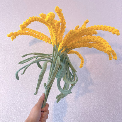 Fascino Rustico: Pallo di Orzo Fatto a Mano a Maglia per un Bouquet di Decorazione Naturale del Giardino