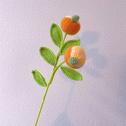 Esplosione di arancione vivace: Paletto artigianale a maglia a forma di arancio per una decorazione allegra del giardino e un regalo significativo