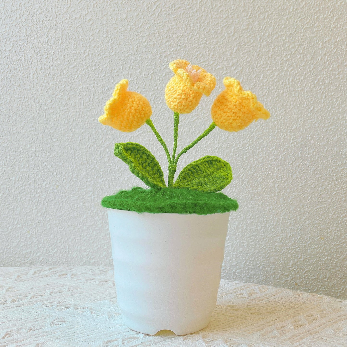 Crochet Lily Orchid Potted Plant Lampe LED - Fête des Mères Échange de cadeaux de Noël Secret Santa