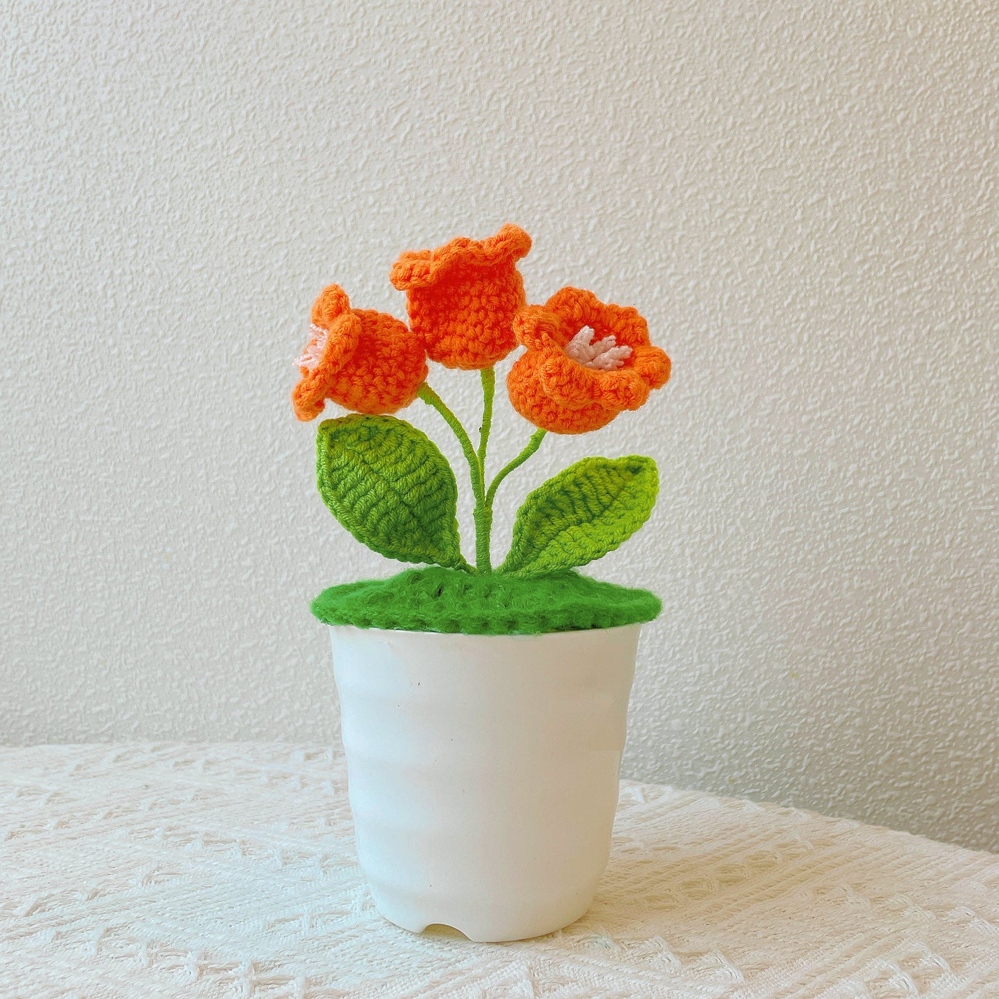 Crochet Lily Orchid Potted Plant Lampe LED - Fête des Mères Échange de cadeaux de Noël Secret Santa