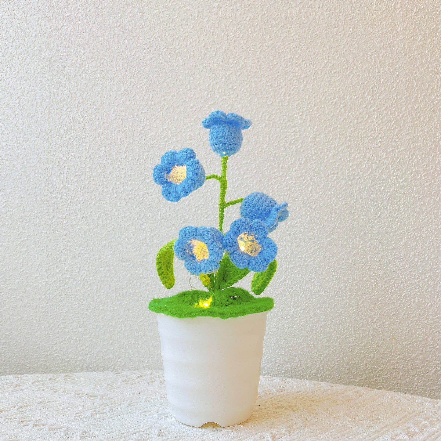 Crochet Lily Orchid Potted Plant Lampe LED - Fête des Mères Échange de cadeaux de Noël Secret Santa
