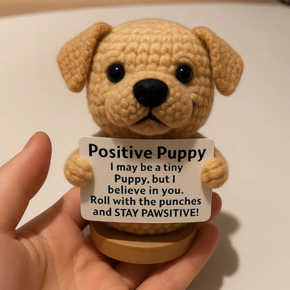 Handmade Crochet Dog Figurine with Wooden Base - 6 Adorable Dog Breed Design French Bulldog, Dachshund, Beagle, Chihuahua, Labrador Retriever, with Customizable Message, Gift for Dog Lovers, Birthdays, Christmas, Weddings, Housewarming