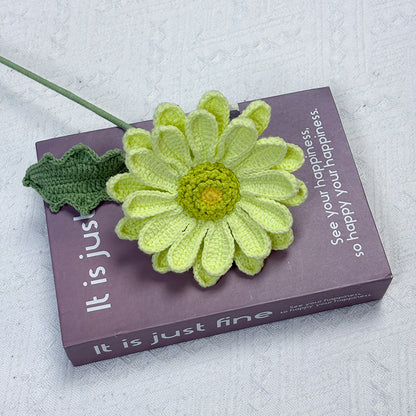 Handmade Crochet Flower Bouquet, Yellow & Pink African Daisies with Tulips Peach Blossom & Lisianthus, Realistic Faux Plant for Home Decor, Allergy-Free Gift for Her Mom Sister, Birthday Valentine's Day Spring Gift - The Bloom Crafter