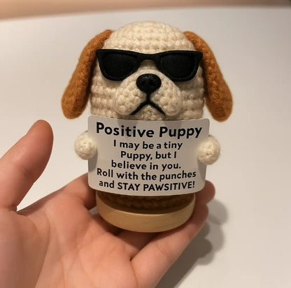 Handmade Crochet Dog Figurine with Wooden Base - 6 Adorable Dog Breed Design French Bulldog, Dachshund, Beagle, Chihuahua, Labrador Retriever, with Customizable Message, Gift for Dog Lovers, Birthdays, Christmas, Weddings, Housewarming