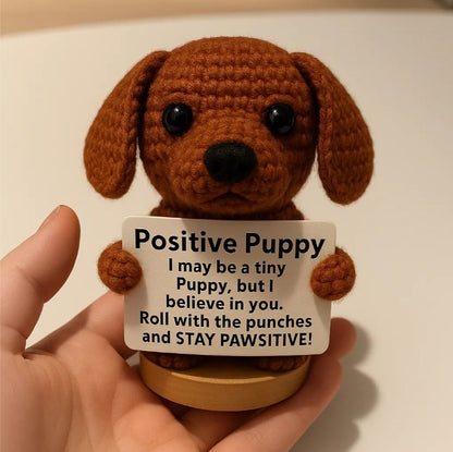 Handmade Crochet Dog Figurine with Wooden Base - 6 Adorable Dog Breed Design French Bulldog, Dachshund, Beagle, Chihuahua, Labrador Retriever, with Customizable Message, Gift for Dog Lovers, Birthdays, Christmas, Weddings, Housewarming