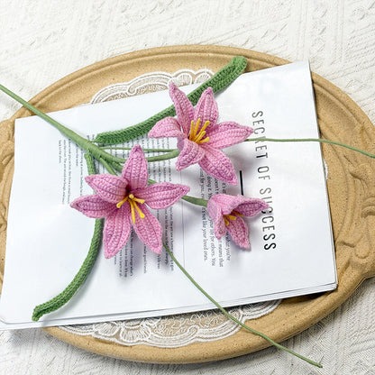Handmade Crochet Sweet Blush Flower Bouquet – Wrapped Bundle with Pink-Gradient Hibiscus , Pink Rain Lily, Rose Pink Peony – Baby Girl Shower, Recital, Performance, Concert, Congrats, Get Well Soon, Sweet 16, Just Because