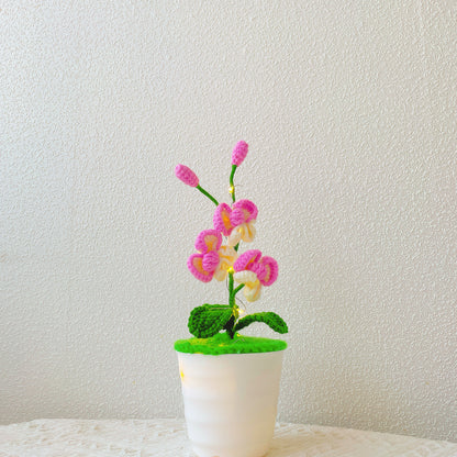 Piante di orchidea farfalla a crochet fatta a mano - Finto fiore realistico - Decorazione unica per la casa - Appassionati di piante - Artigianale - Phalaenopsis - Fiore singolo