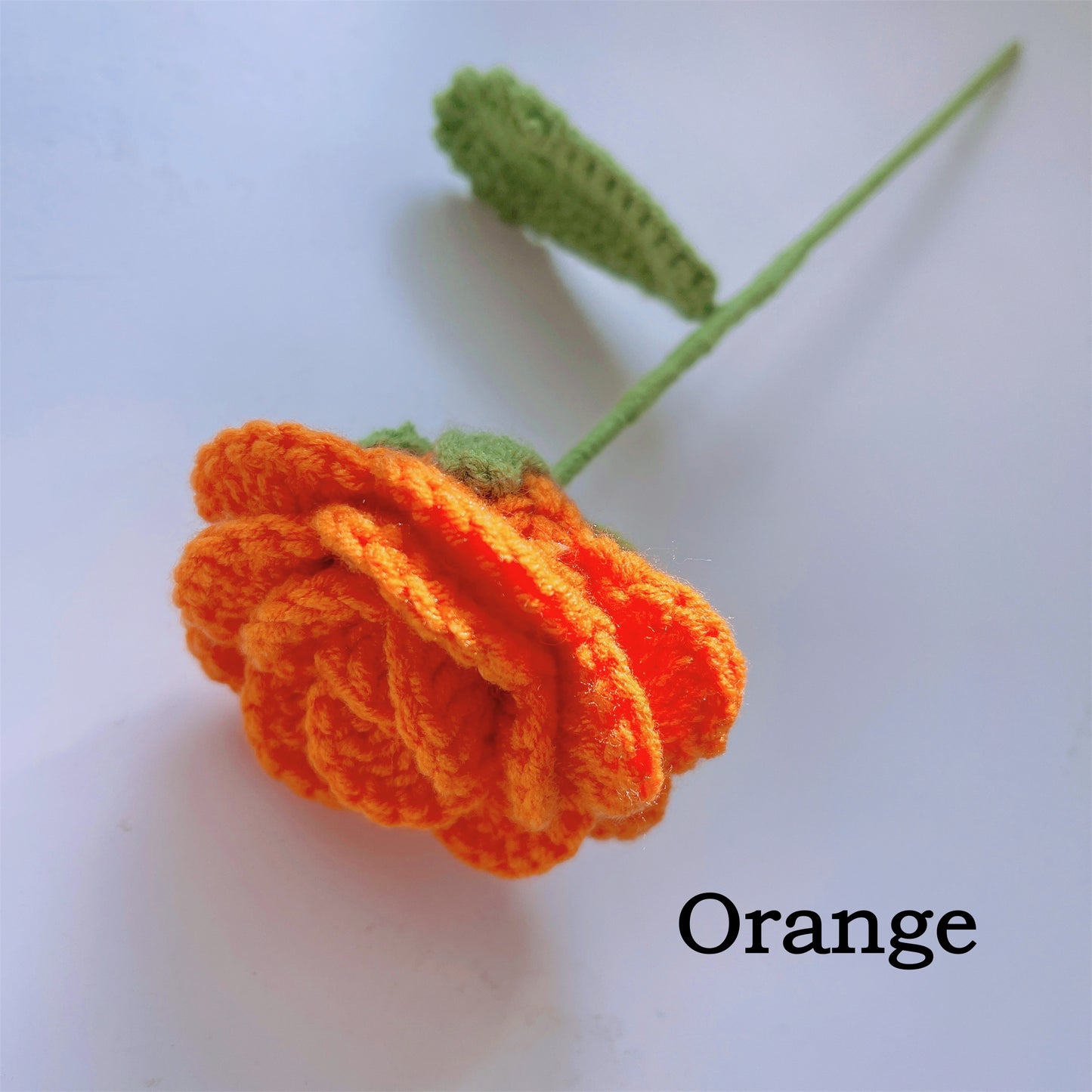 手工鉤織外翻玫瑰——毛線精製，家居裝飾，禮物首選，浪漫迷人，象徵之花，仿真花卉，情人節佳選