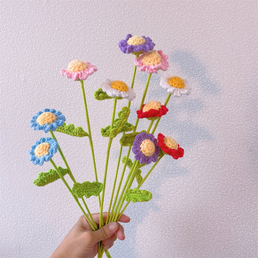 Prato Soleggiato: Gazzetta Artigianale a Maglia di Piccole Margherite per una Decorazione di Giardino Allegra