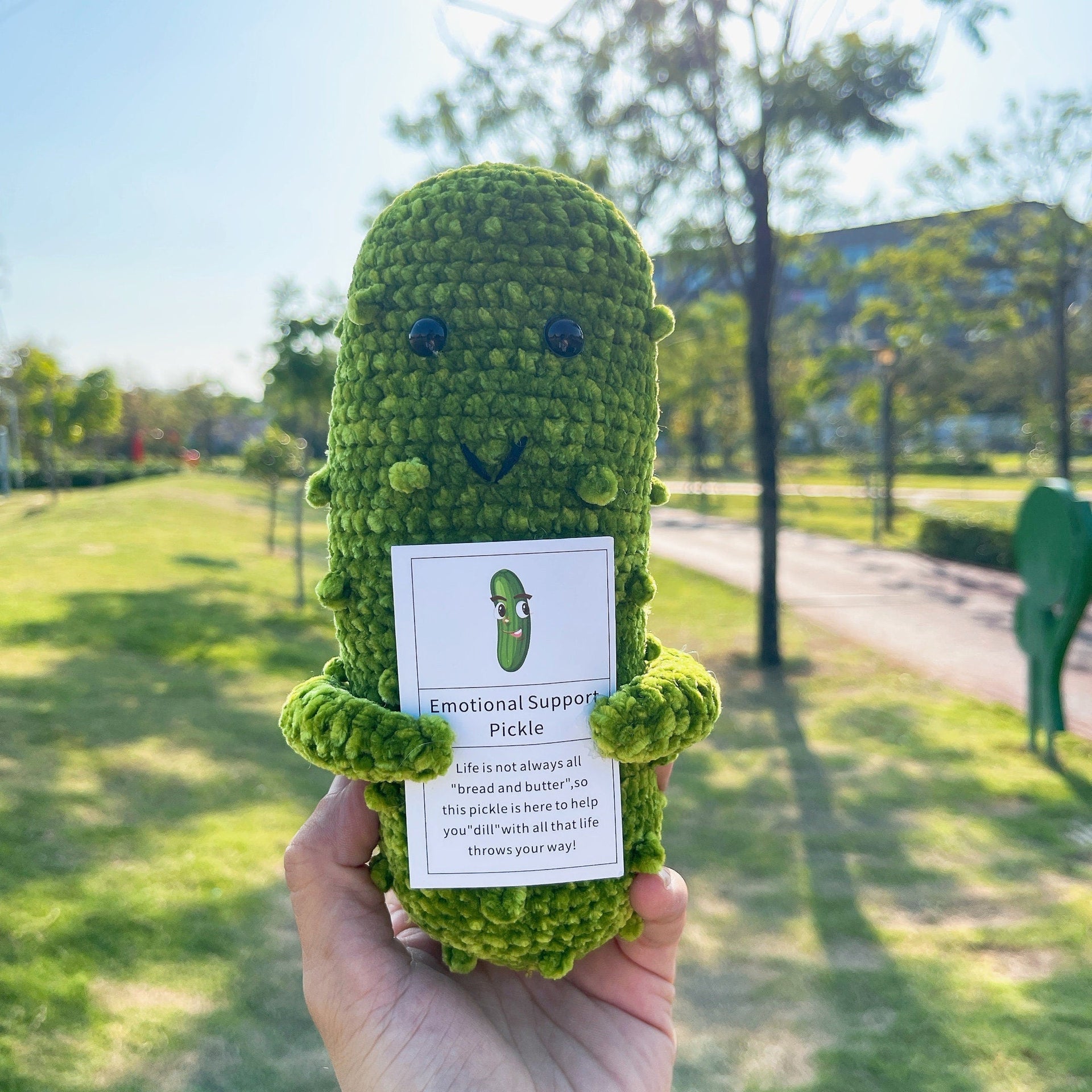 Crochet Pickle Plushie, Emotional Support Pickle, Pickle Stuffed