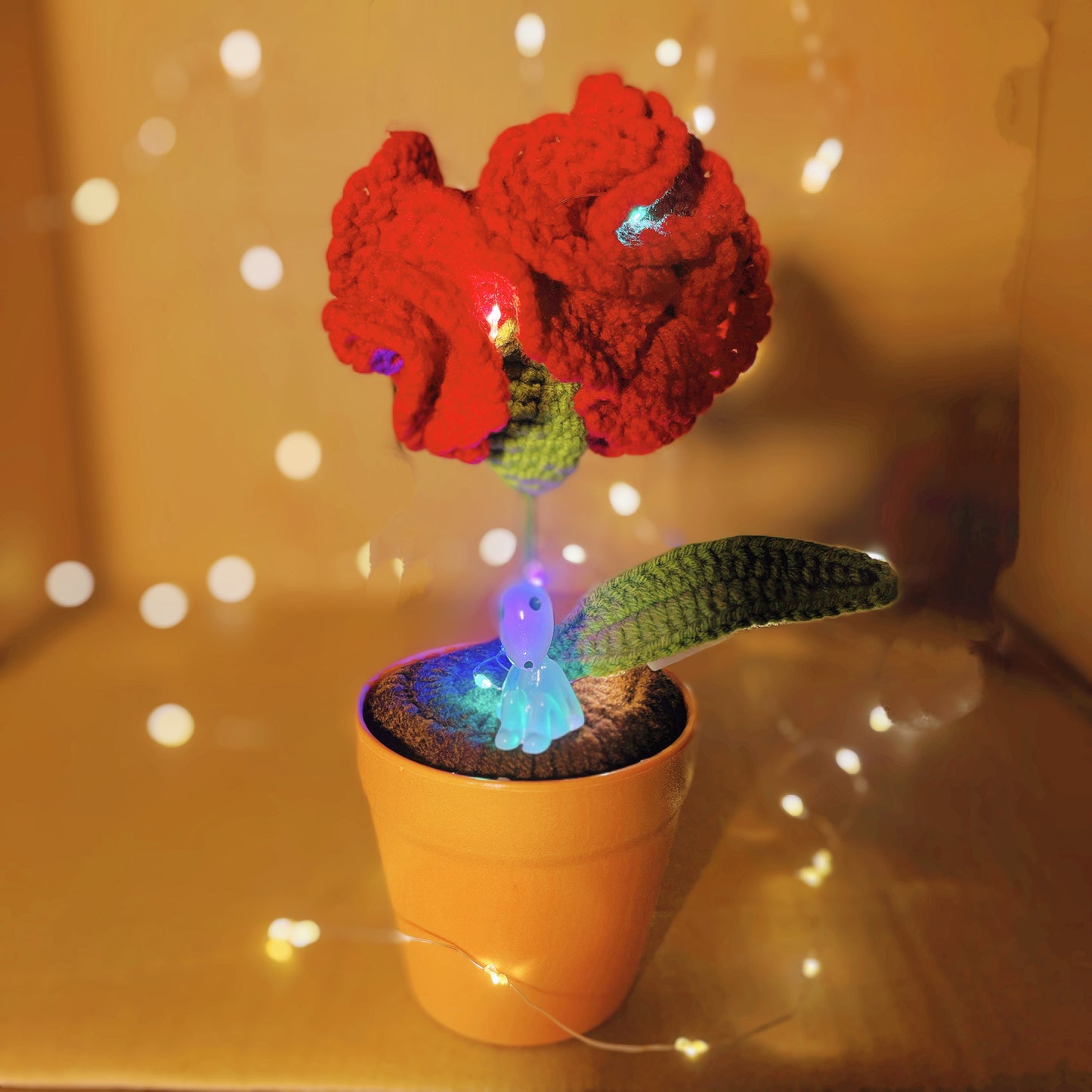 Planta de claveles tejida a mano - Falsa flor realista - Decoración única para el hogar - Regalo perfecto para los amantes de las plantas - Hecha a mano