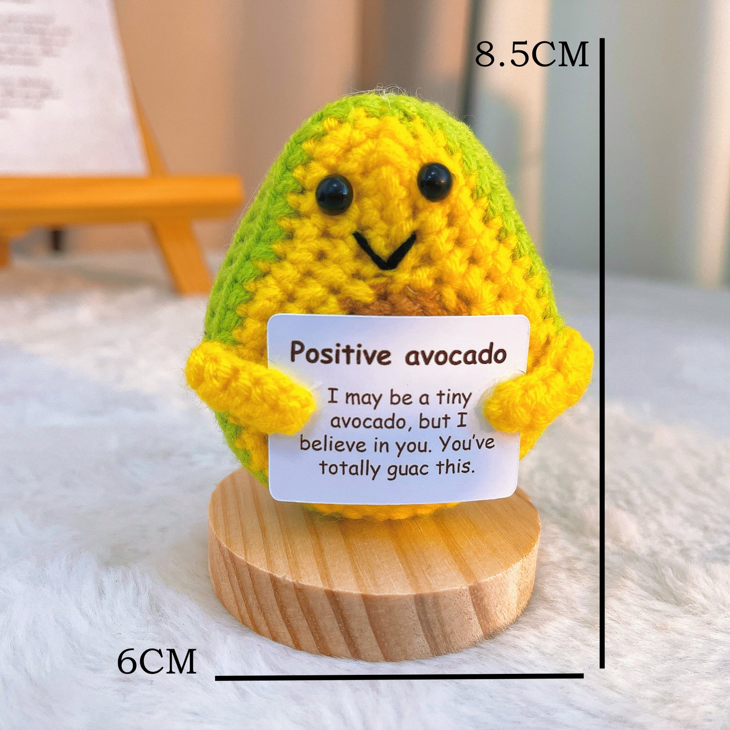 Supportive Crochet Avocado with Customizable Card, Encouragement Gift for Friends, Teacher Appreciation Gift