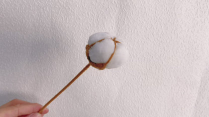Cotton Breeze: Paletto artigianale a maglia con fiori di cotone per una decorazione rustica del giardino