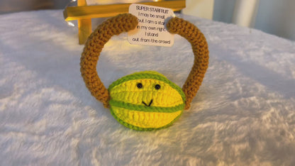 Plush Super Starfruit Positivo Fatto a Mano con Messaggio Ispirazionale Personalizzabile - Regalo Incoraggiante per la Laurea del Liceo o dell'Università, per il Cambio di Lavoro