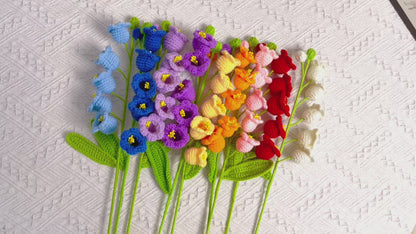 Palo Fatto a Mano con Mughetto per Decorazione del Giardino e Sostegno delle Piante - Artigianato a Maglia a Uncino, Purezza, Innocenza, Umidità, Significato del Fiore