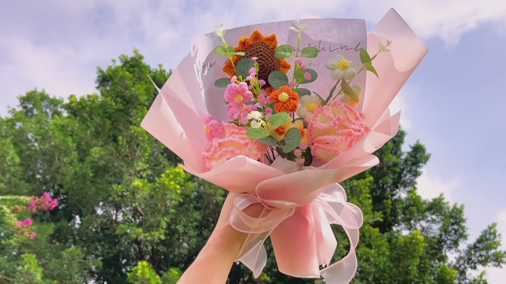Handmade Crocheted Sweet Serenity Bouquet of Sunflowers