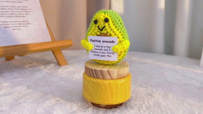 Supportive Crochet Avocado with Customizable Card, Encouragement Gift for Friends, Teacher Appreciation Gift