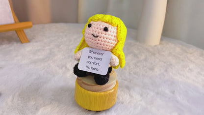 Crochet Emotional Supportive Doll with Customizable Card, Handmade Emotional Comfort Gift for Him Her, Valentine's Day, Birthday, Get Well Soon, Thinking of You, Anniversary, Christmas