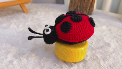 Handmade Crochet Ladybug Amigurumi – Lively Eyes & Realistic Antennae – Lifelike & Detailed – Fits Any Bouquet – Allergy-Friendly Alternative to Fresh Flowers – Perfect Gift for Weddings, Mother's Day, Valentine's Day, Spring, Birthdays, Get Well Soon