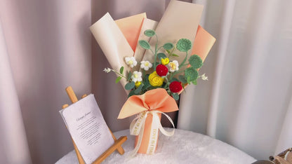 Handgefertigter gehäkelter Erdbeerstrauß – Valentinstagsgeschenk, Geburtstagsgeschenke für Freundin, Jahrestag, Geschenk für Frau, besonderes Geschenk