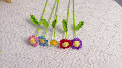 Prato Soleggiato: Gazzetta Artigianale a Maglia di Piccole Margherite per una Decorazione di Giardino Allegra