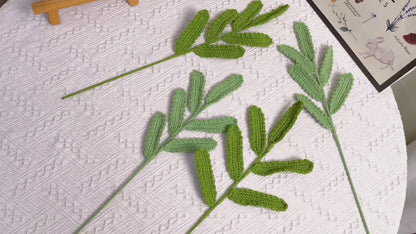 Palo per Piante Fatto a Mano a Maglia con Foglie di Margherita, Ideale per la Decorazione di Casa e Artigianato DIY con Piante - Centropietra, Spazio di Lavoro, Composizione Floreale
