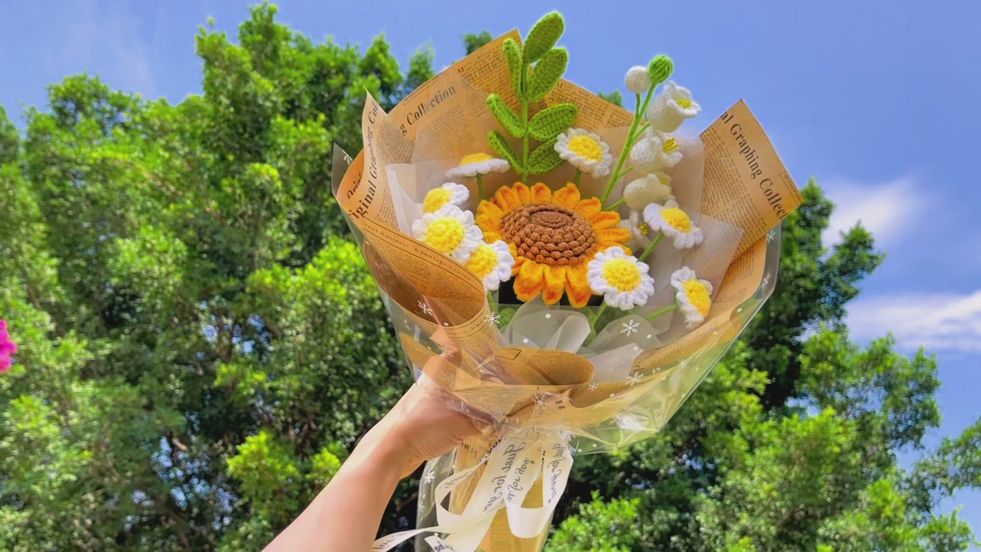 Handcrafted Burst of Summer's Delight Crocheted Bouquet