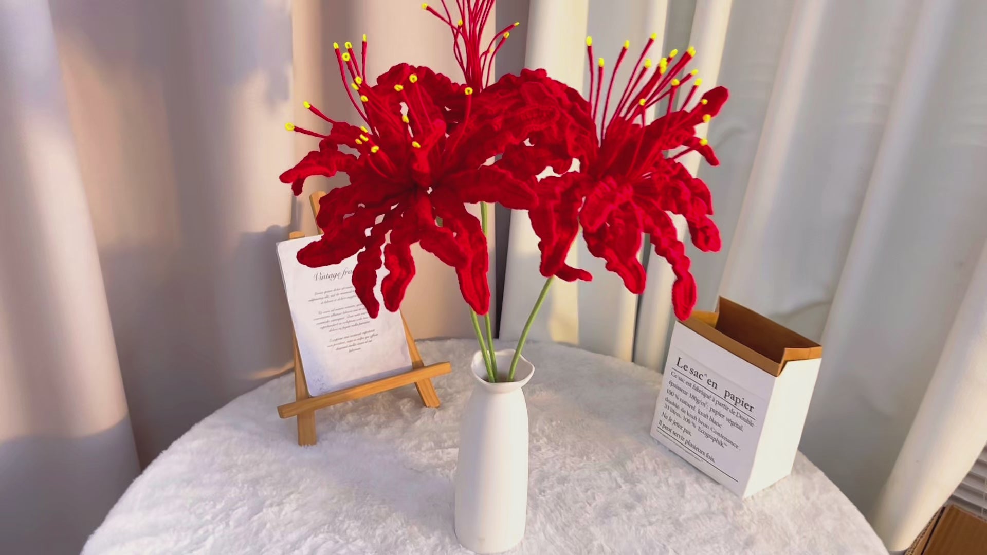 Handmade Crochet Red/Blue Spider Lily (Lycoris Radiata) - Ultra