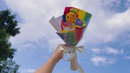 Handgemachtes gehäkeltes Smiley-Sonnenblumenstrauß – Perfektes Geschenk für Allergiker, Heimdekoration, Muttertag, Valentinstag, Geburtstag, Jahrestag, Gute Besserung, Abschlussfeier