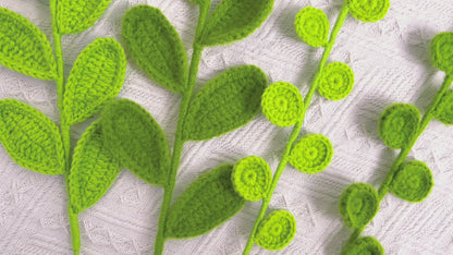 Collezione Foglie Verdi a Maglia - Paletto Foglia Verde Comune ed Eucalipto