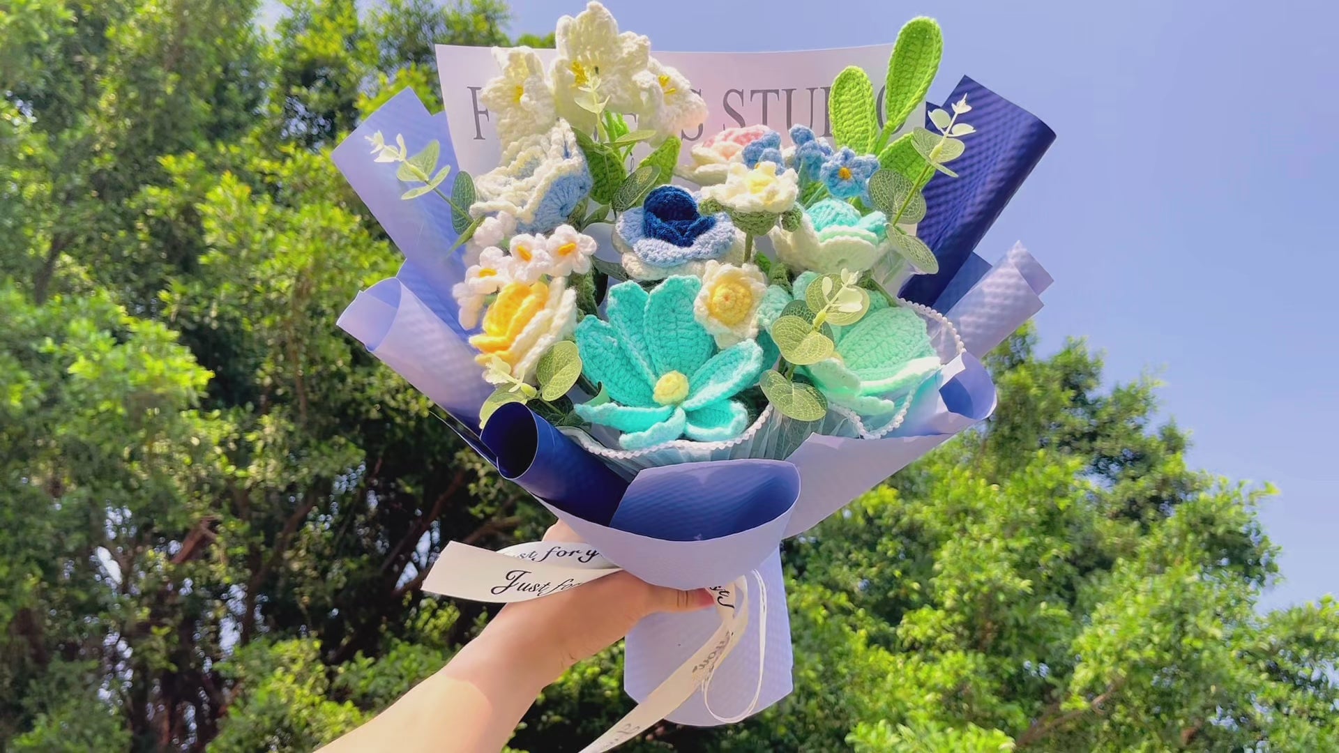 Handmade Crocheted Blend of Flowers Bouquet - Vibrant and Unique