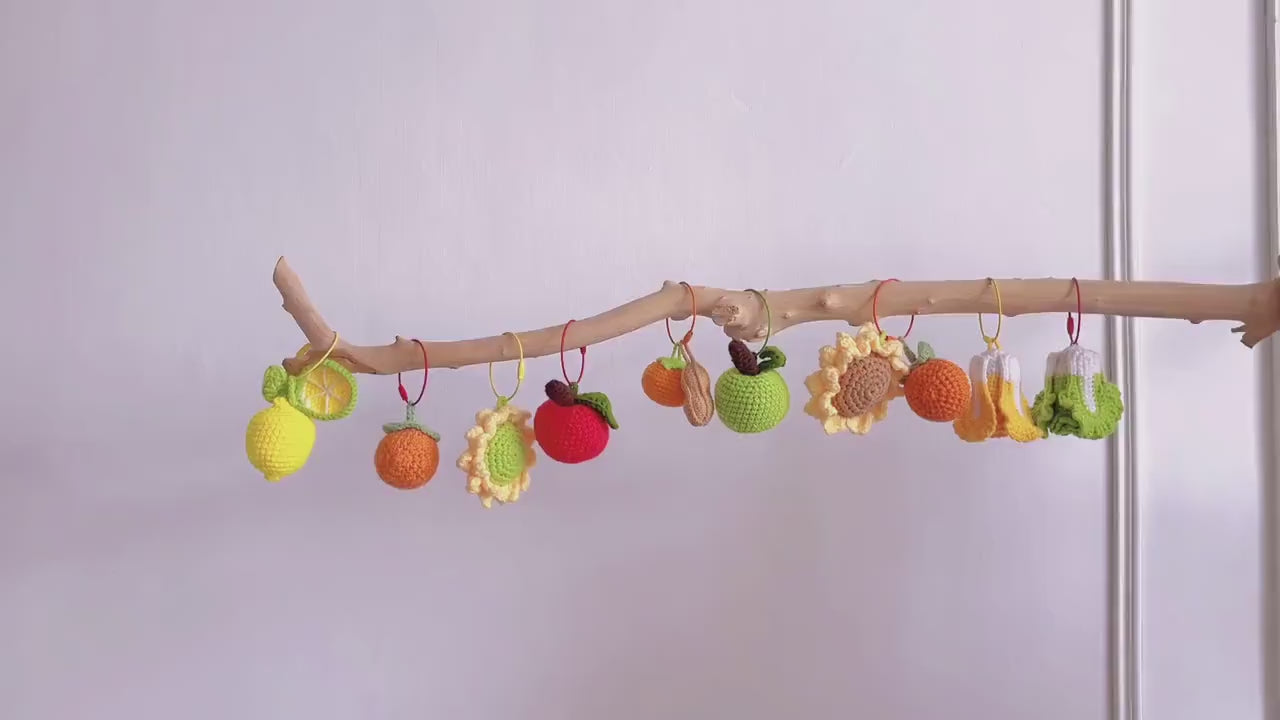 Handmade Crochet Ornament - Everlasting Decoration for Holiday - Christmas Tree - Teacher Gift - Handcrafted Fruit & Flower Decor for Office