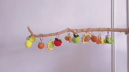 Handmade Crochet Ornament - Everlasting Decoration for Holiday - Christmas Tree - Teacher Gift - Handcrafted Fruit & Flower Decor for Office