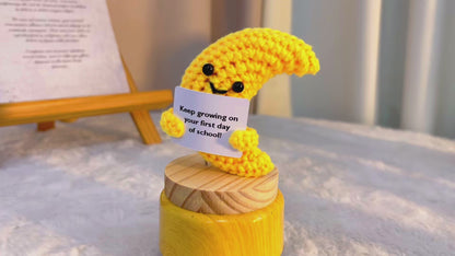 Crochet Star and Moon with Customizable Text, First Day of School Card, Nursery, Kindergarten Graduation Gift, Back to School, Teacher Student Gift