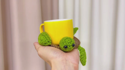Crocheted Turtle / Goat Design Coasters - Knitted Cup Mat/Heat Pad