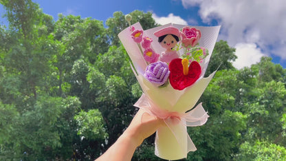 Handmade Crochet Nurse Theme Flower Bouquet –  Thank you Gift for Healthcare Workers, Caregivers – Allergy-Free Artificial Appreciation Flowers, Graduation, Get Well Soon