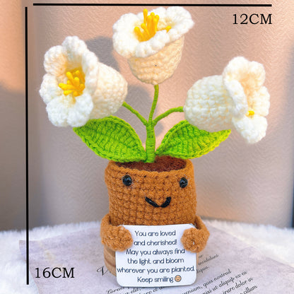 五月誕生花鈴蘭花束-手工鉤編單莖生日花