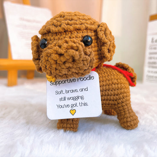 Personalized Crochet Poodle Neck Tag Memorial Ornament - Custom Dog/Pet Name & Image Plaque - Customizable 3D Puppy Figurine for Home Decor, Sympathy Gift, Pet Remembrance
