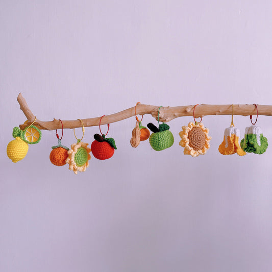 Handmade Crochet Ornament - Everlasting Decoration for Holiday - Christmas Tree - Teacher Gift - Handcrafted Fruit & Flower Decor for Office