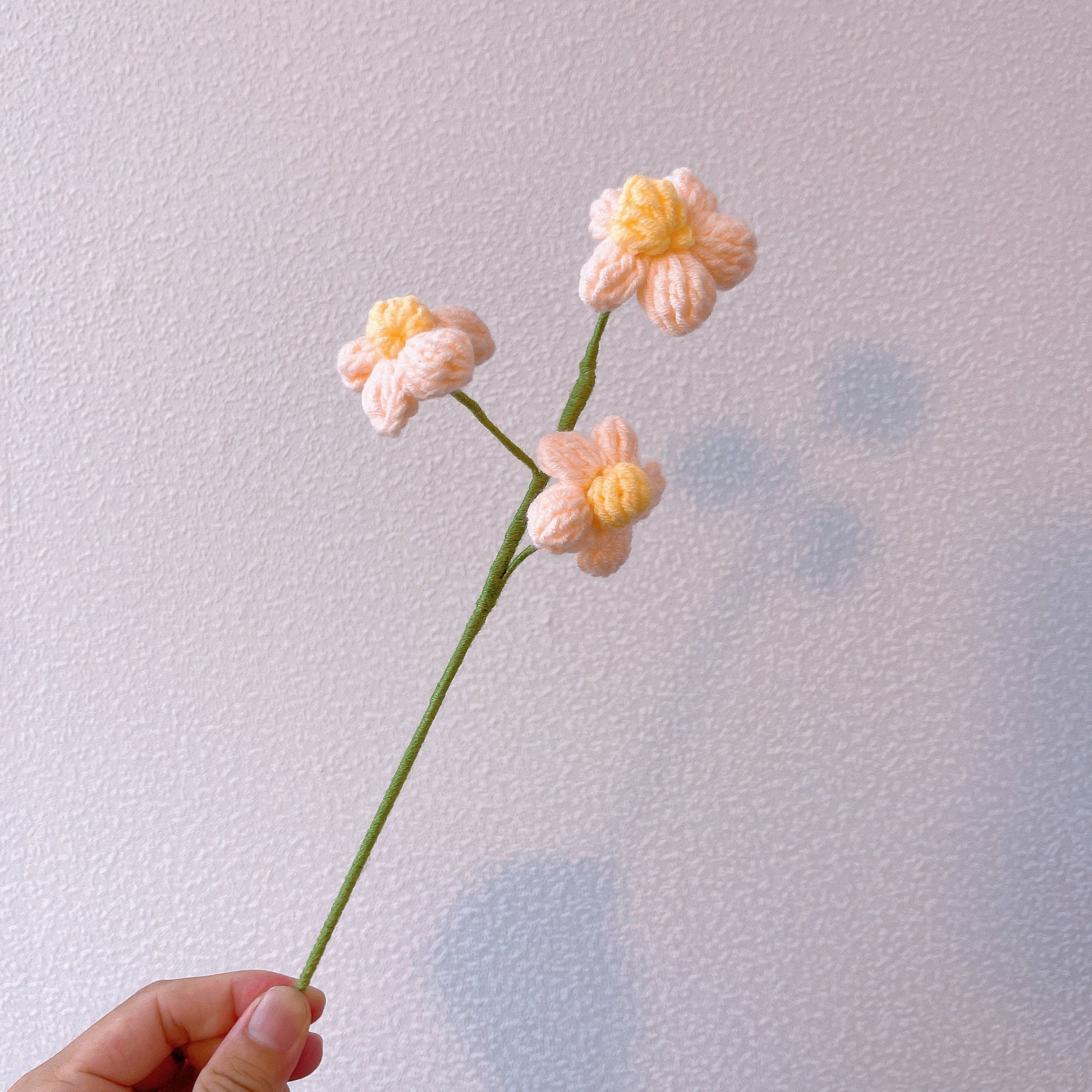 Crochet Puff Daisy Stake - Versatile Home Decor and Gift - Bouquets, Vases, and Table Centerpieces - Eco-friendly - Vintage-inspired Design