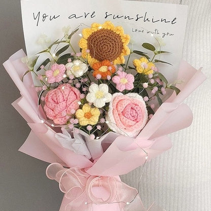 Handmade Crochet Sunflower Bouquet Arrangement, Graduation Gifts, Unique Gift Idea, Father's Day Gift, Birthday, Wedding, Thank You Gifts